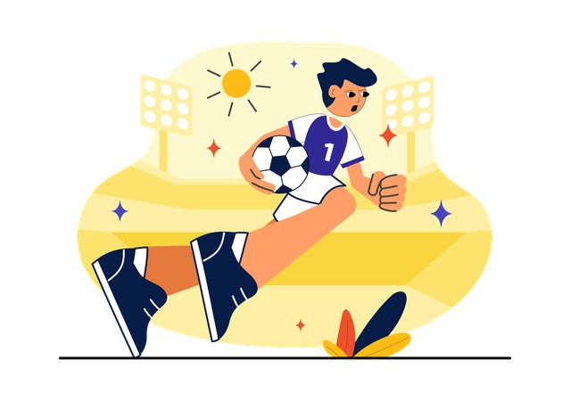 Player playing Handball Sports  Illustration