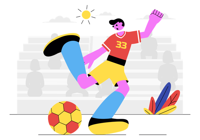 Player playing Soccer Sports  Illustration