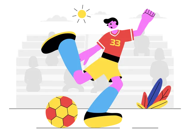 Player playing Soccer Sports  Illustration