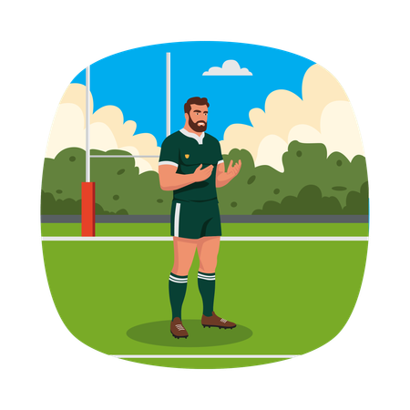 Player standing Proud Before Game  Illustration