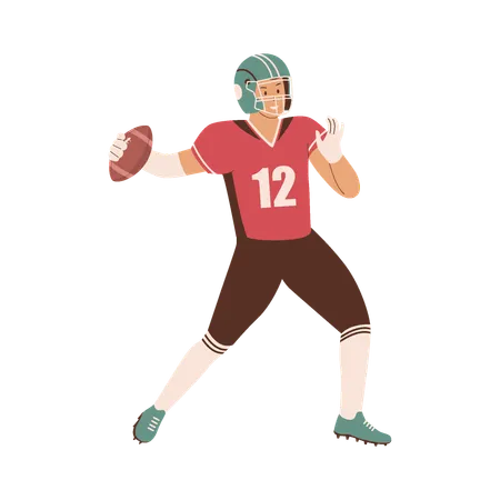 American Football Players Illustration For Websites Landing Pages Mobile Applications Posters And Banners Trendy Flat Vector Illustration Illustration