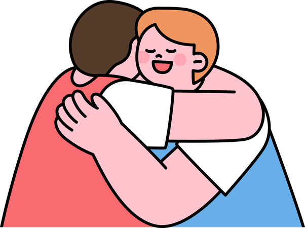 Players hugging to each other  Illustration