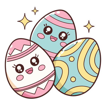 Playful Easter Eggs  Illustration