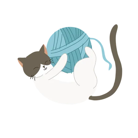 Playful kitten  Illustration