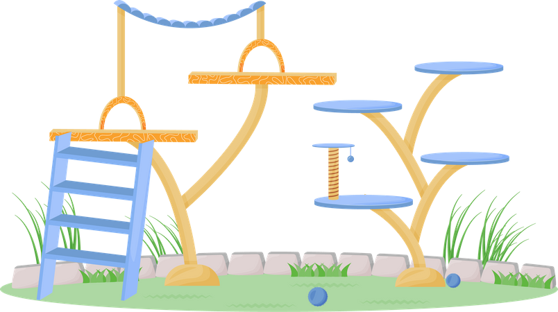 Playground para animais de estimação  Ilustração