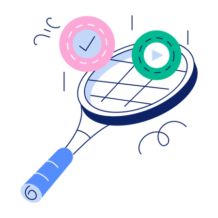 Playing badminton  Illustration