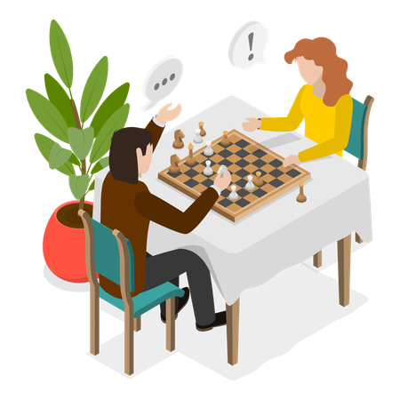 Playing Chess  Illustration