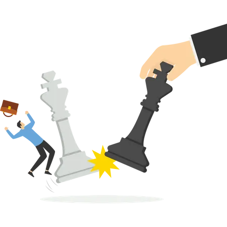 Playing Chess Wins Against Opponents Vector Illustration In Flat Style Illustration