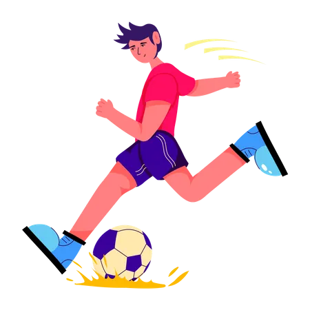 Playing Football  Illustration