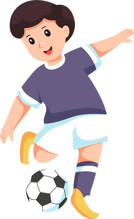Playing Football  Illustration