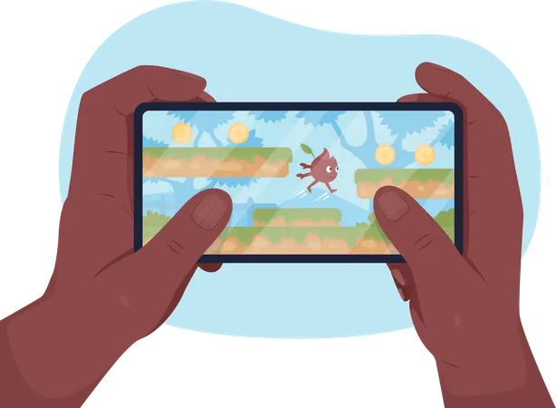 Playing games on smartphone  Illustration