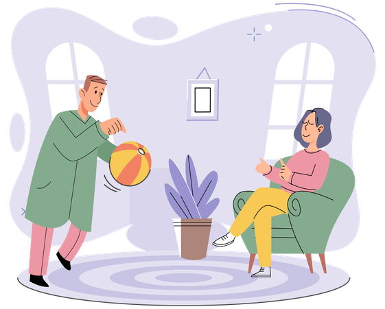 Playing games with loved ones creates warm and welcoming atmosphere  Illustration