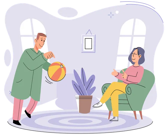 Playing games with loved ones creates warm and welcoming atmosphere  Illustration