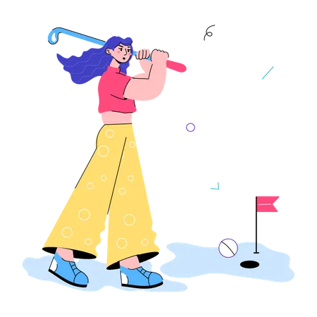 Playing Golf  Illustration