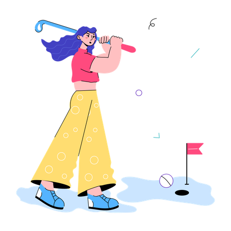 Playing Golf  イラスト