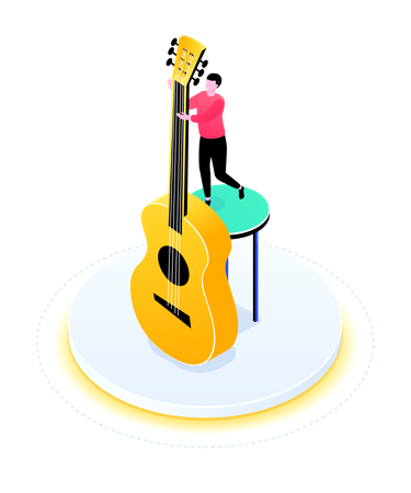 Playing guitar  Illustration