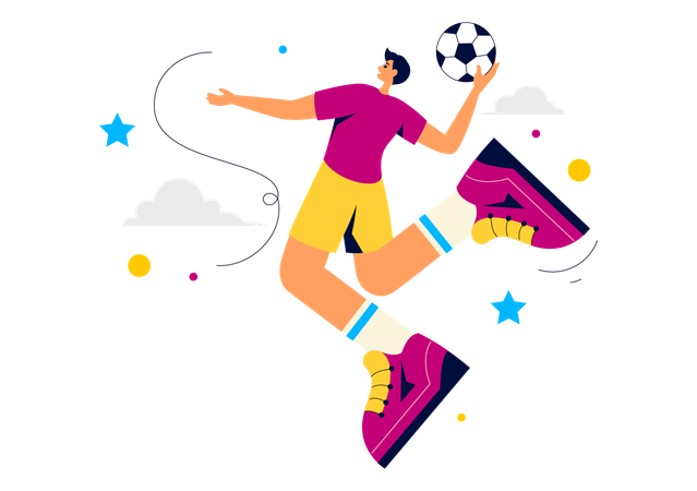 Playing Handball  Illustration