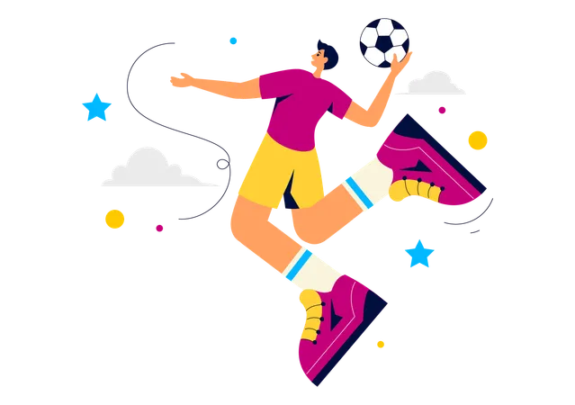 Playing Handball  Illustration