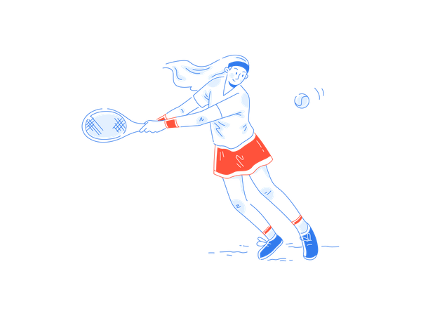 Playing tennis Illustration