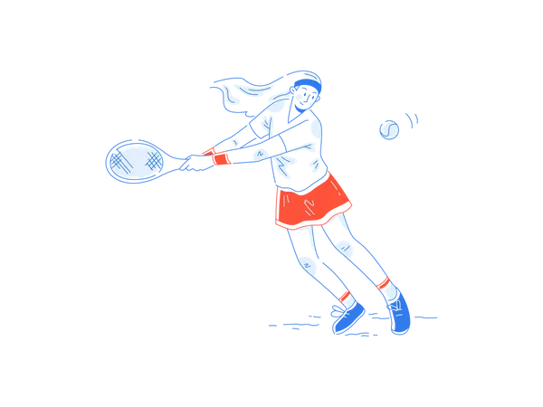 Playing tennis  Illustration