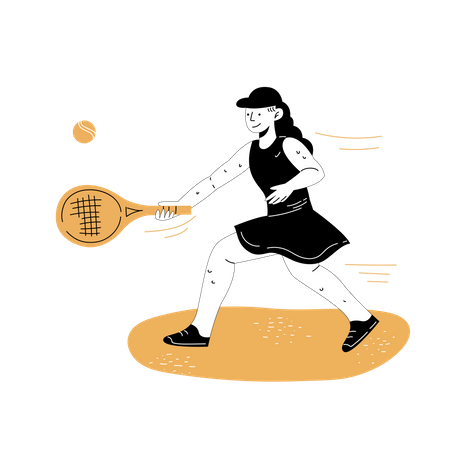 Playing Tennis Illustration