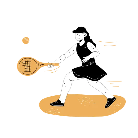 Playing Tennis Illustration