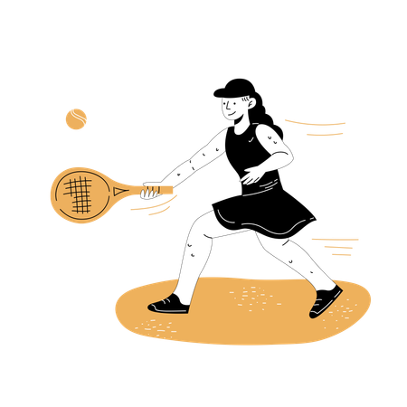 Playing Tennis  Illustration