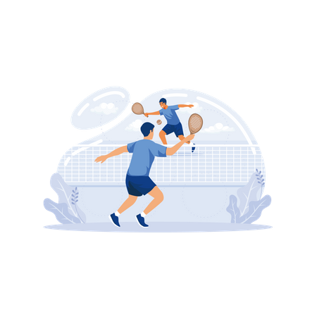 Playing tennis  Illustration