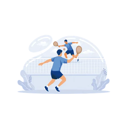 Playing tennis  Illustration