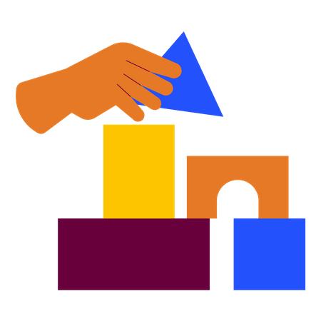 Playing toy cubes  Illustration