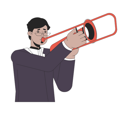 Playing Trombone  Illustration