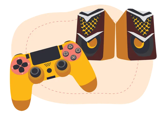 Playstation for gaming  Illustration