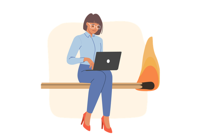 Plazos estrictos para mujeres de negocios  Ilustración