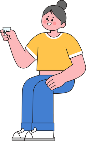 Pleasant people having drink  Illustration