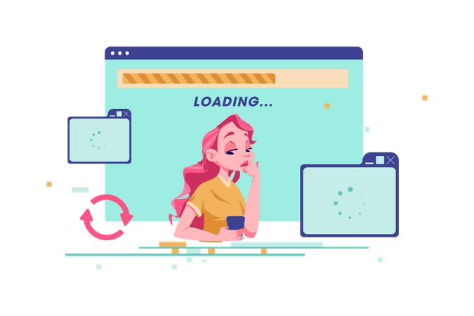 Please wait for its loading  Illustration