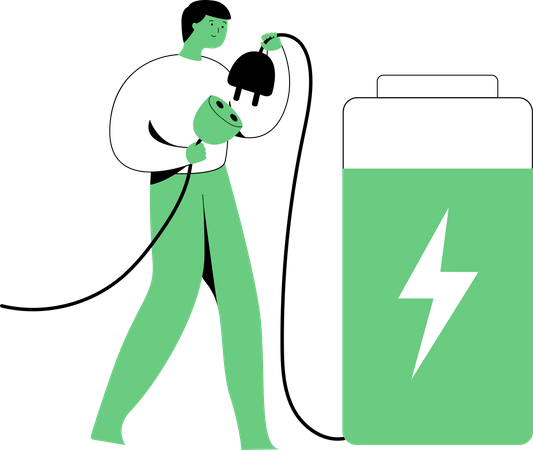 Plug in battery  Illustration