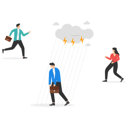 Nuage de pluie sur le manager  Illustration