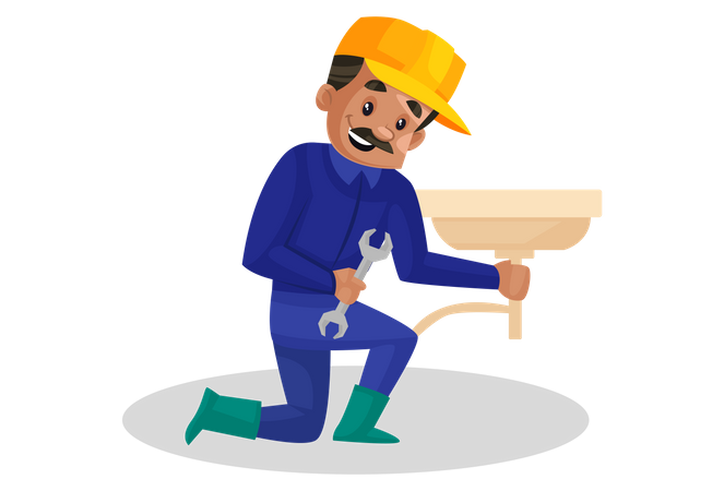 Plumber fitting pipe  Illustration