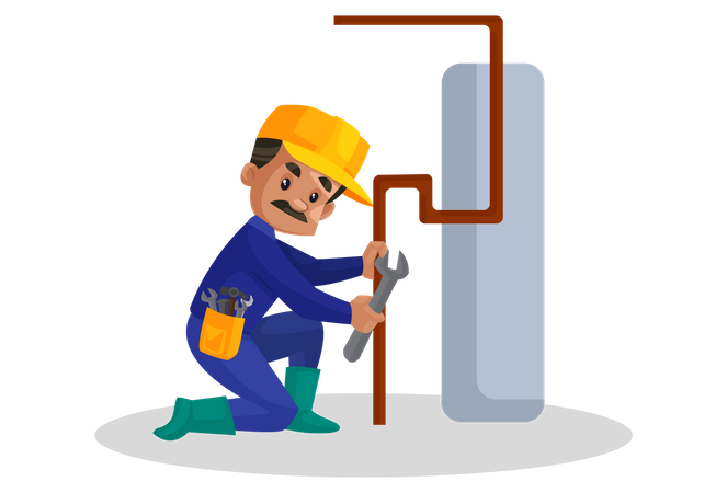 Plumber fitting pipe  Illustration