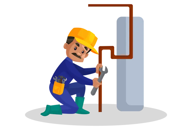 Plumber fitting pipe  Illustration