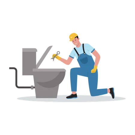 Vector Illustration Of Plumber Workers Illustration For Website Landing Page Mobile App Poster And Banner Trendy Flat Vector Illustration イラスト