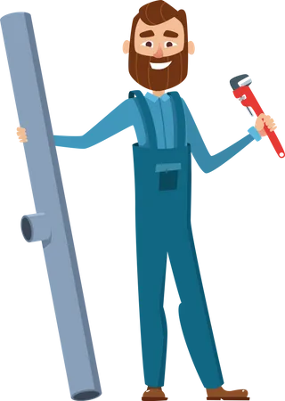 Plumber Work Character Illustration