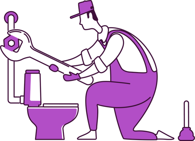 Plumbing repairing pipe  Illustration