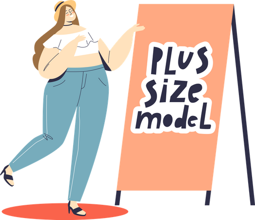 Plus size female model Illustration