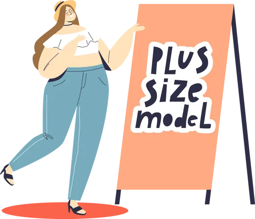 Plus size female model Illustration
