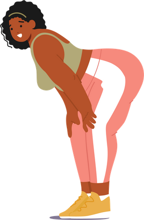 Plus-size Woman Character Actively Engaged In Fitness  Illustration