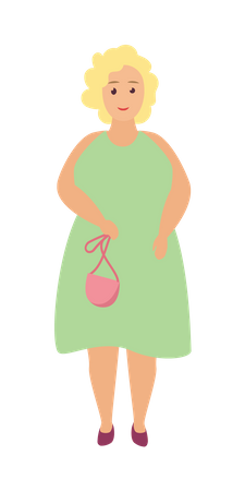 Plus size woman standing  Illustration