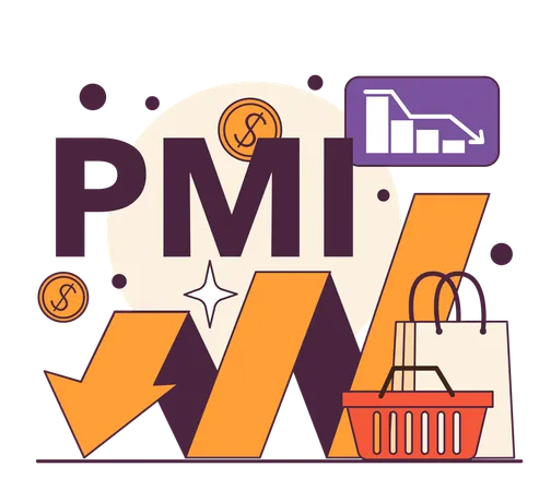 PMI Decline As A Recession Indicator Purchasing Managers Index Significant Widespread And Prolonged Economic Slow Down Or Stagnation Flat Vector Illustration Illustration