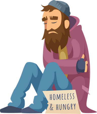 Pobres sin hogar  Ilustración