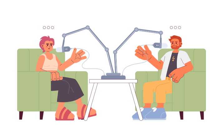 Podcast co-hospedado  Ilustração